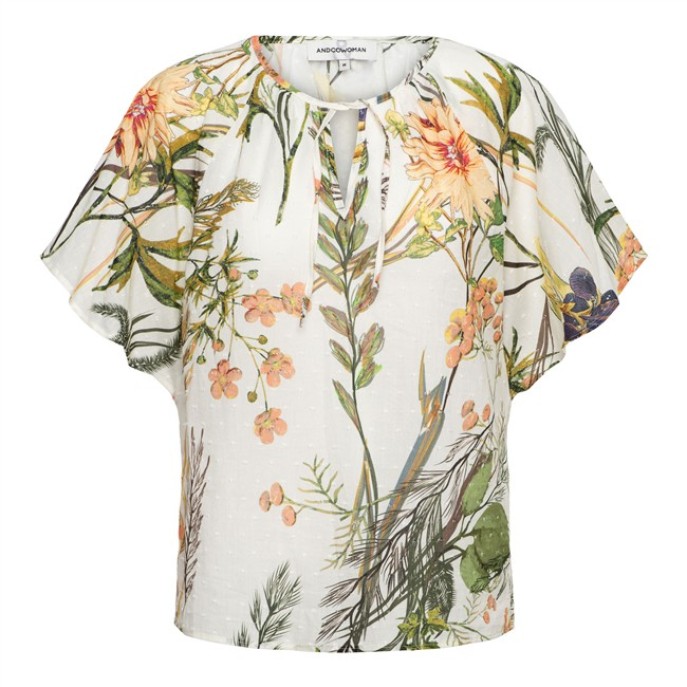 Andco Woman Blouse Axelle Flower wit